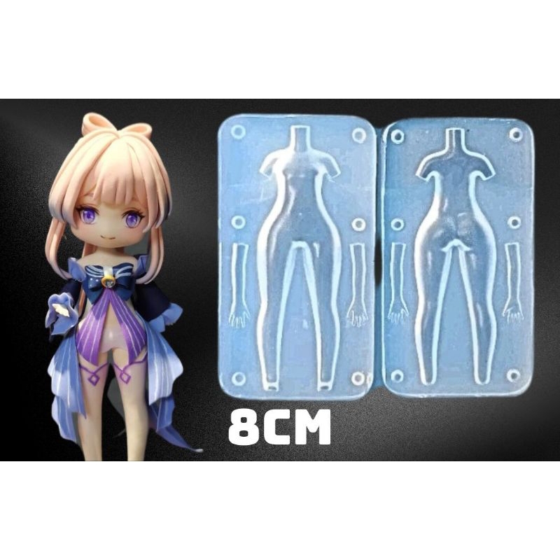 Khuôn Silicone Tạo Hình Búp Bê Resin Fondant Claydoll Figure Chibi Girl