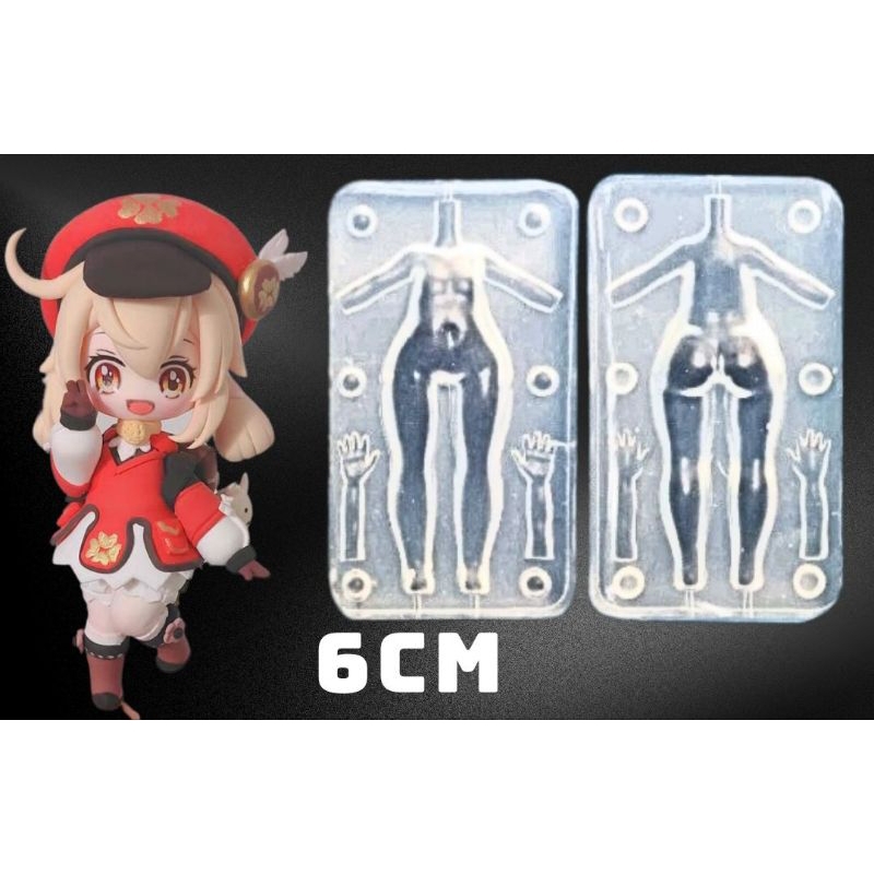 Khuôn Silicone Tạo Hình Búp Bê Resin Fondant Claydoll Figure Chibi Girl