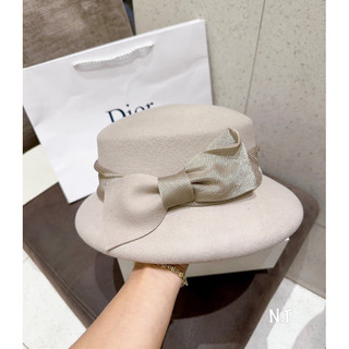 Mũ dạ cừu cao cấp nơ cho nữ