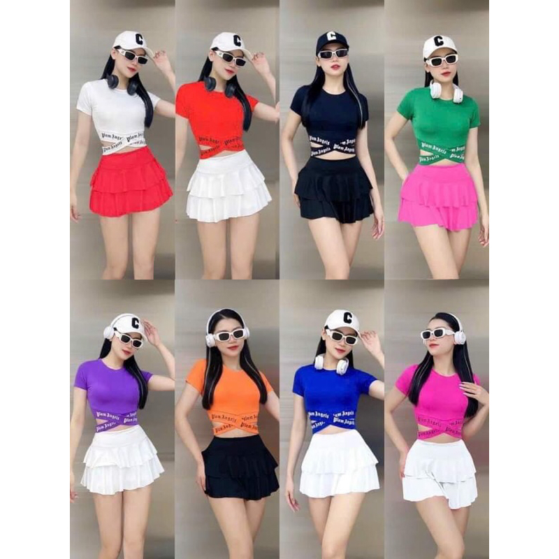 Áo crotop chéo eo tập gym yoga aerobic