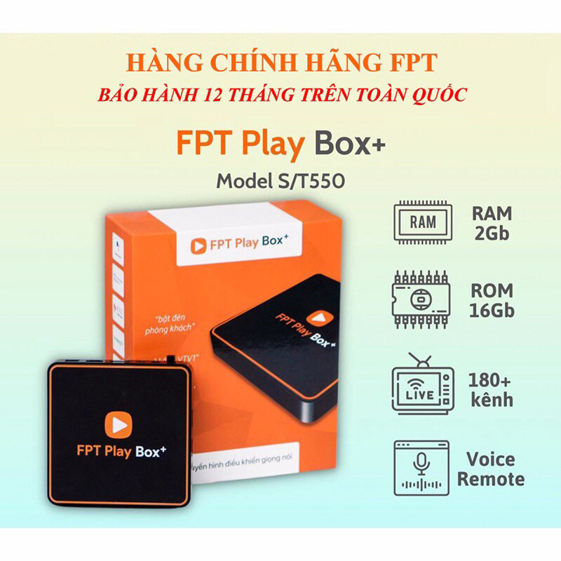 FPT Play Box+ T550 | Đầu Thu Kỹ Thuật Số | Tivi Box | Hệ Điều Hành Android TV 10