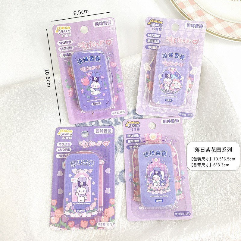 Nước Hoa Khô Thơm Hình Sanrio Dễ Thương, Nước Hoa Sáp Hoạt Hình Dễ thương, Sáp Thơm Mini Bỏ Túi Tiện Lợi Dễ Thương