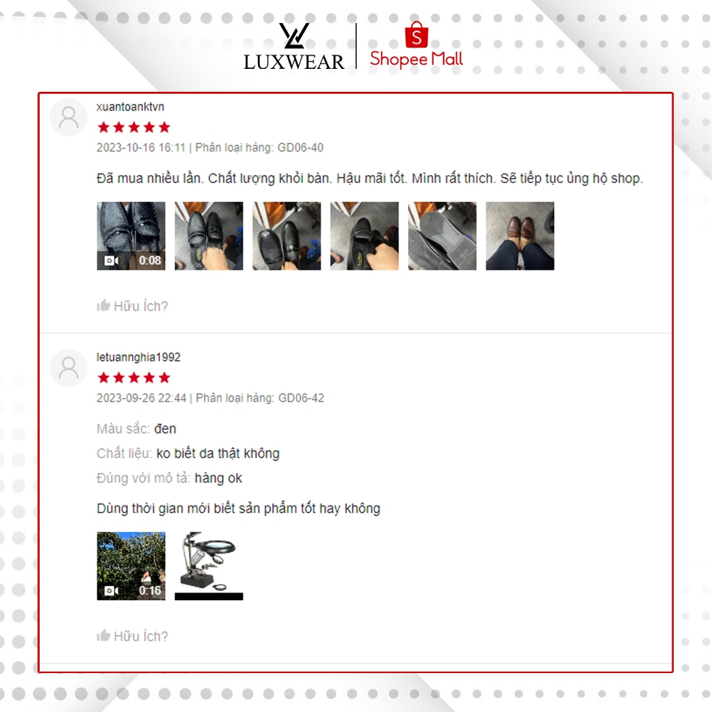 Giày lười nam da bò cao cấp đế khâu LuxWear Penny Loafers màu đen bảo hành 12 tháng GD06