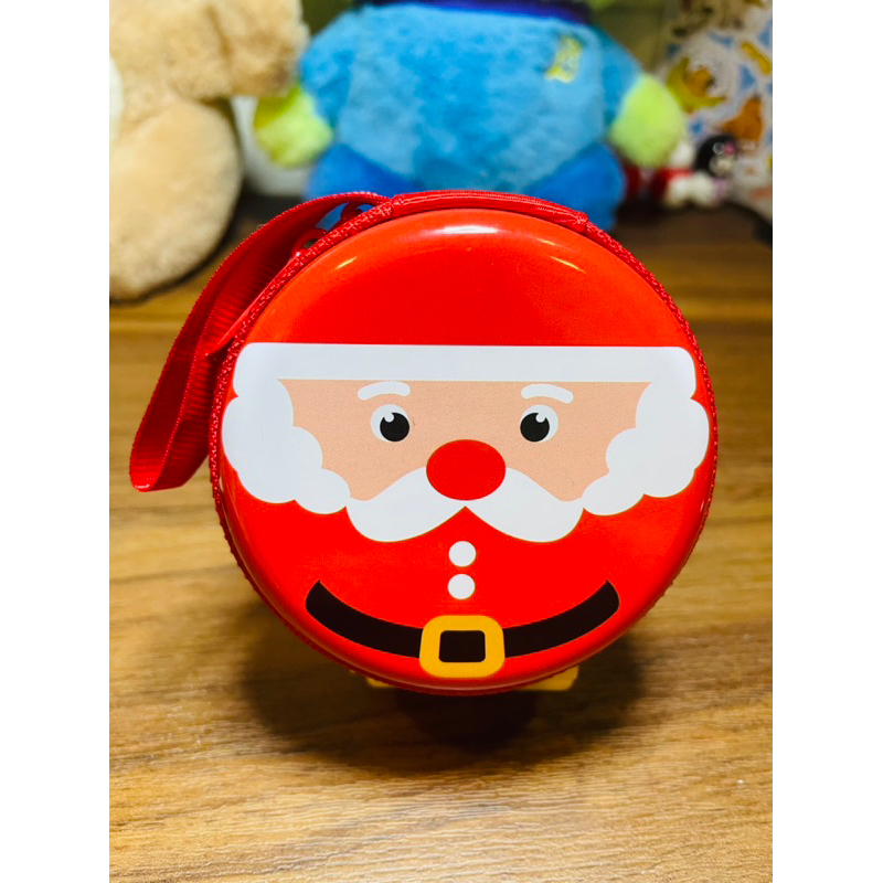 Hộp thiếc Noen có zip đựng tai nghe, stickers hình tròn - kích thước 7cm x 3cm