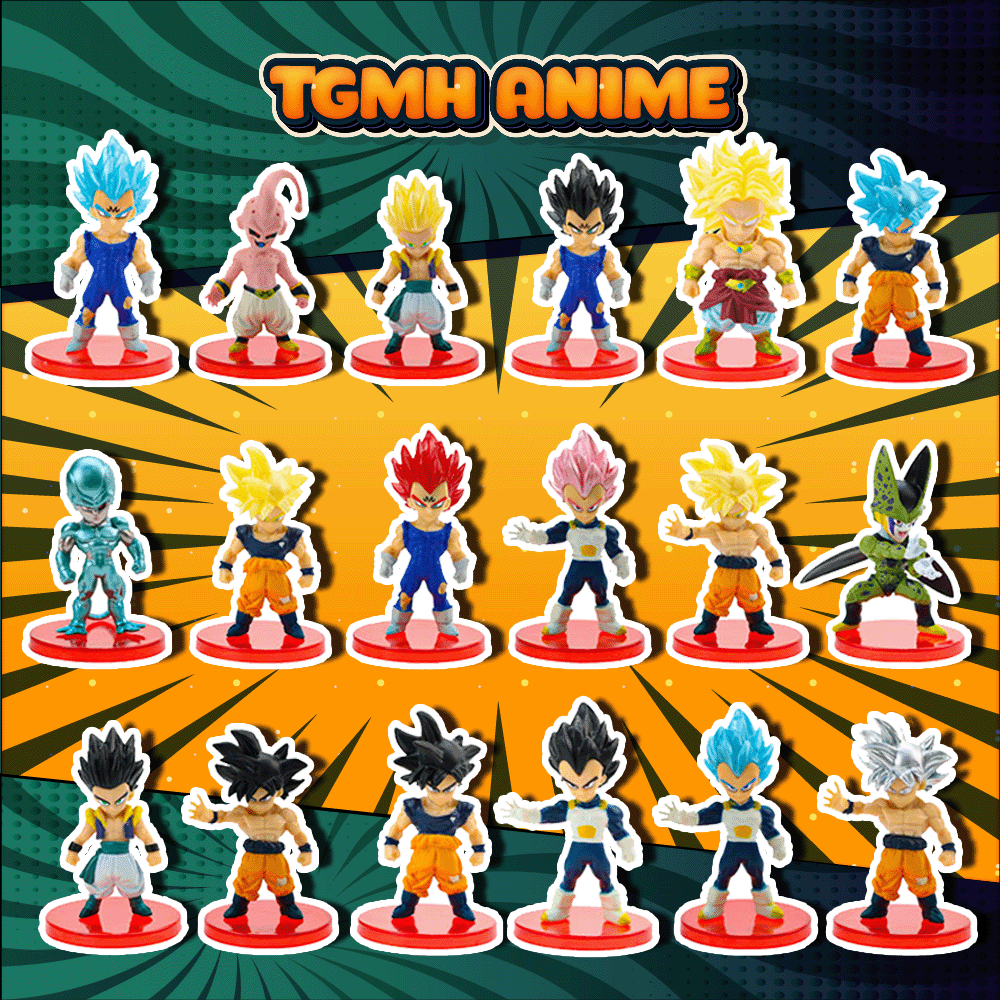 Mô hình Songoku 7 Viên Ngọc Rồng Dragon Ball  Goku Vegeta Broly Goten Cell Mabu Cao 5-7cm - TGMH Anime