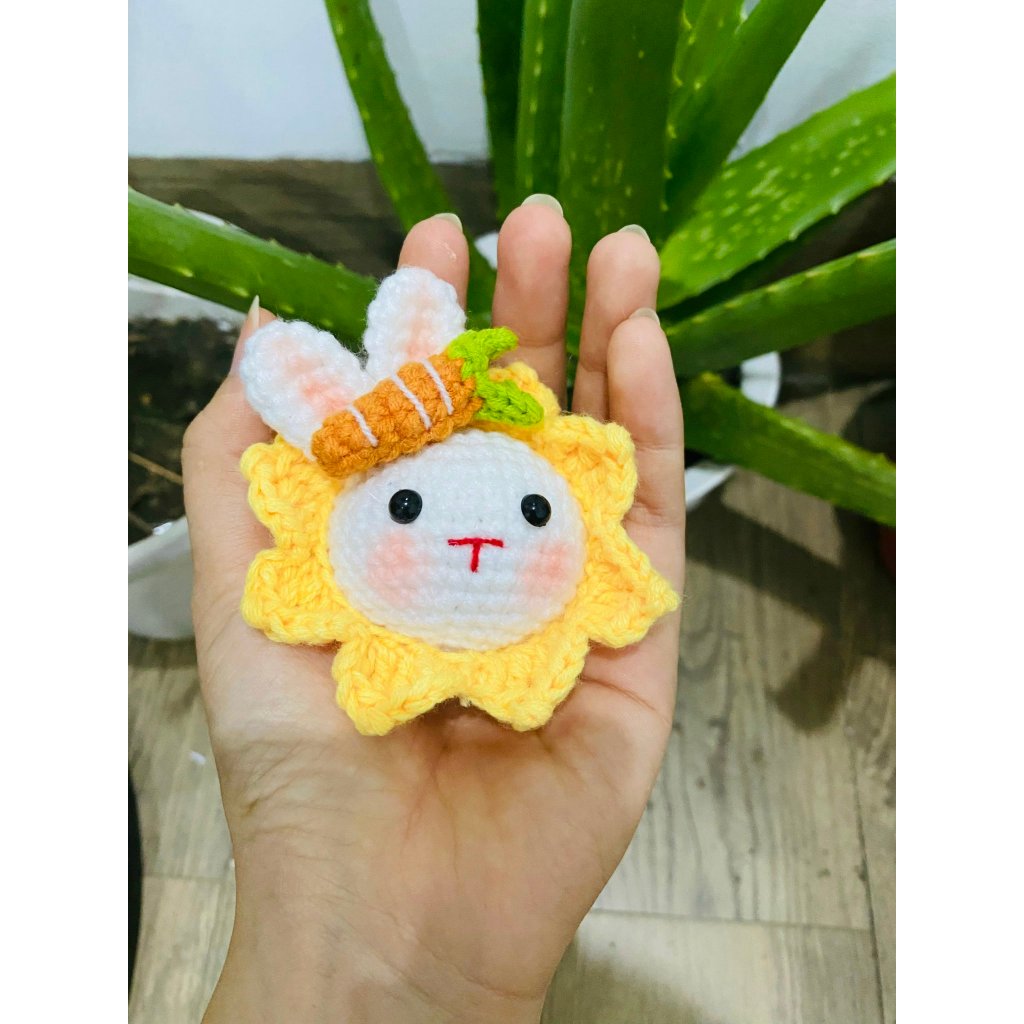 móc khóa hoa thỏ cà rốt hanmade sẵn