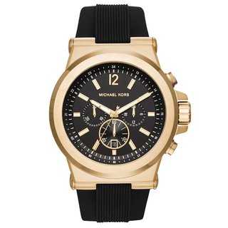 Đồng Hồ Nam Michael Kors MK8445 Chronograph Dây Silicone Đen Gold 48mm