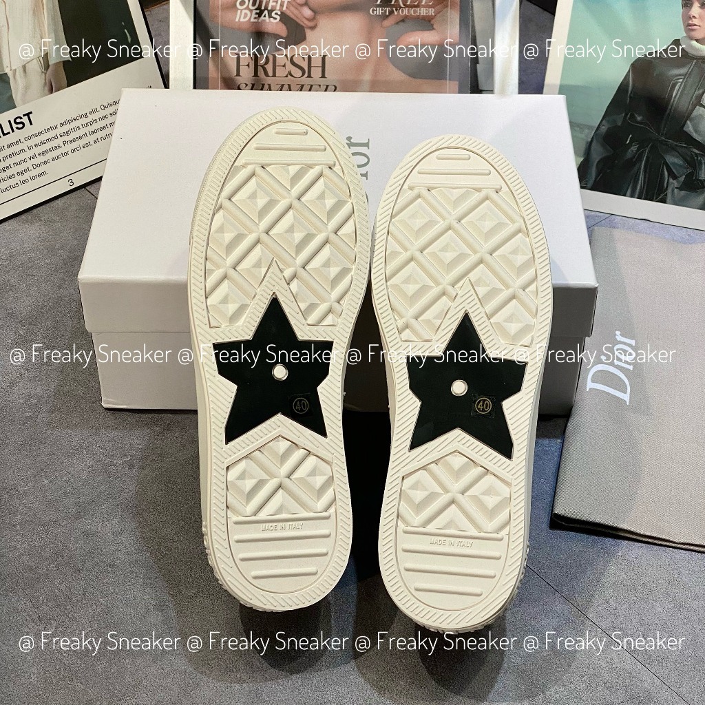 Giày Thể Thao Nam Nữ Dior Walk Embroider Cotton họa tiết vải xám , Giày Dior B56Cao Cấp Quảng Châu