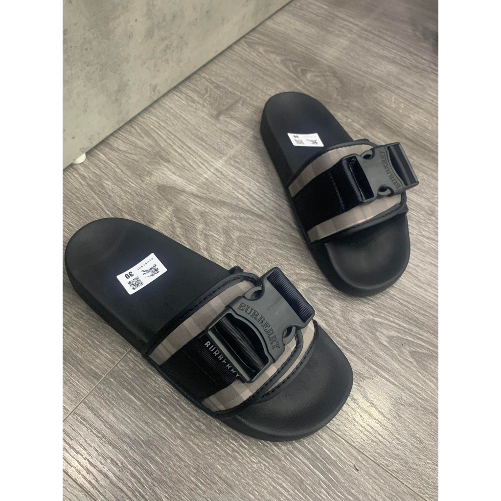 Dép Lê Quai Ngang Bbr Gắn Khuy Cài  Dép Lê Full Box Nam Nữ Cháy Phố Hàng Đẹp