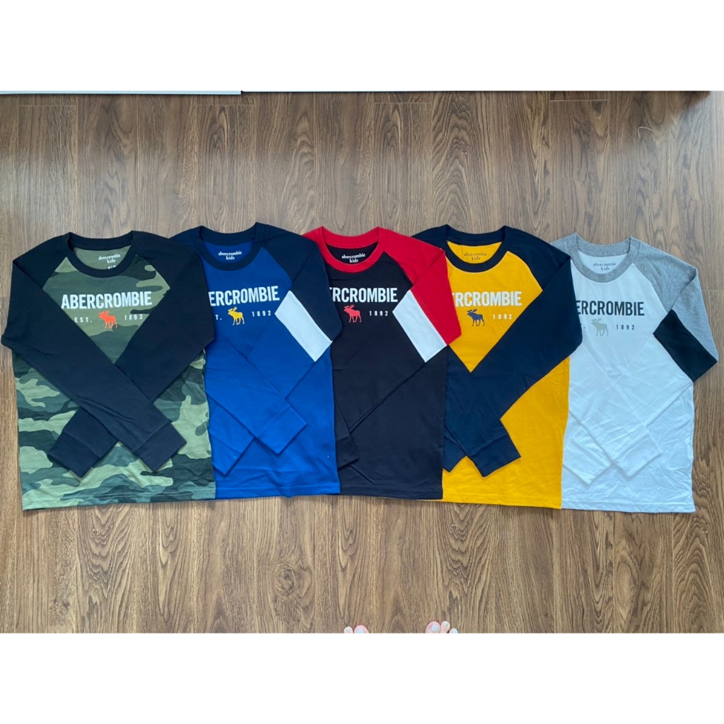 Size  Áo thun cotton tay dài bé trai, bé gái Aber tay dài RPLIN, hàng xuất dư