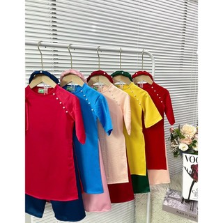 Áo dài trẻ em #bộ áo dài lụa ngọc cho bé # thời trang trẻ em
