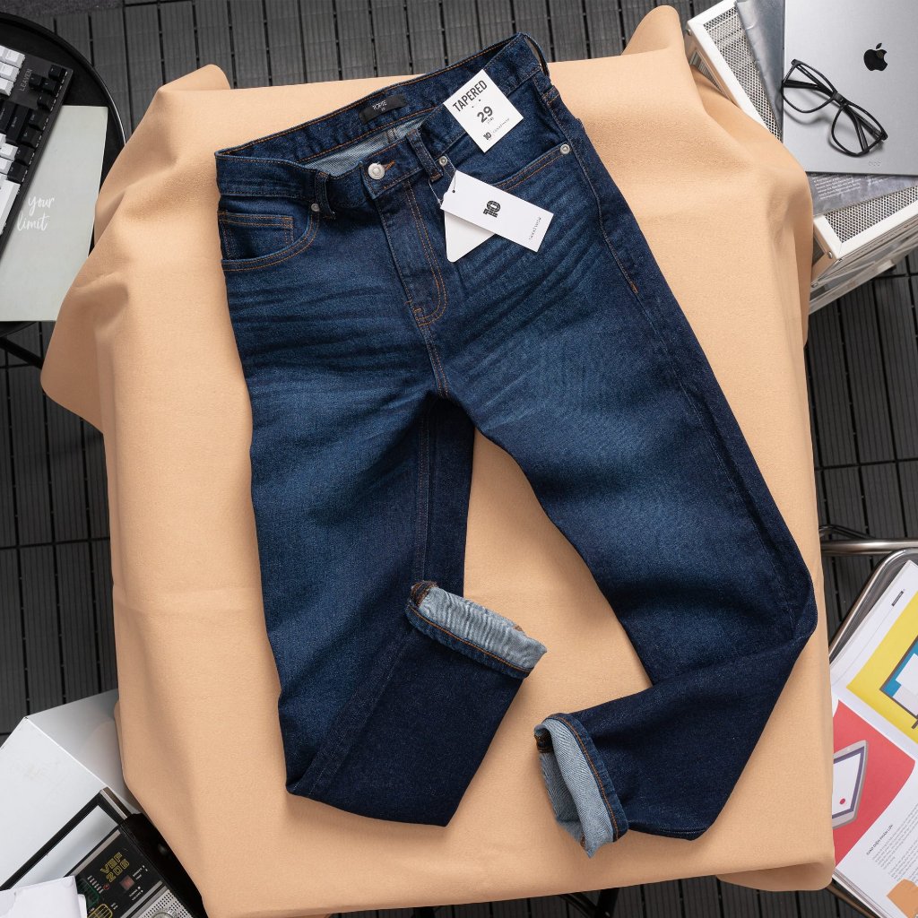 Quần jean dài nam xuất dư form dáng tapered size từ 29-36 tương ứng với 55kg đến 95kg