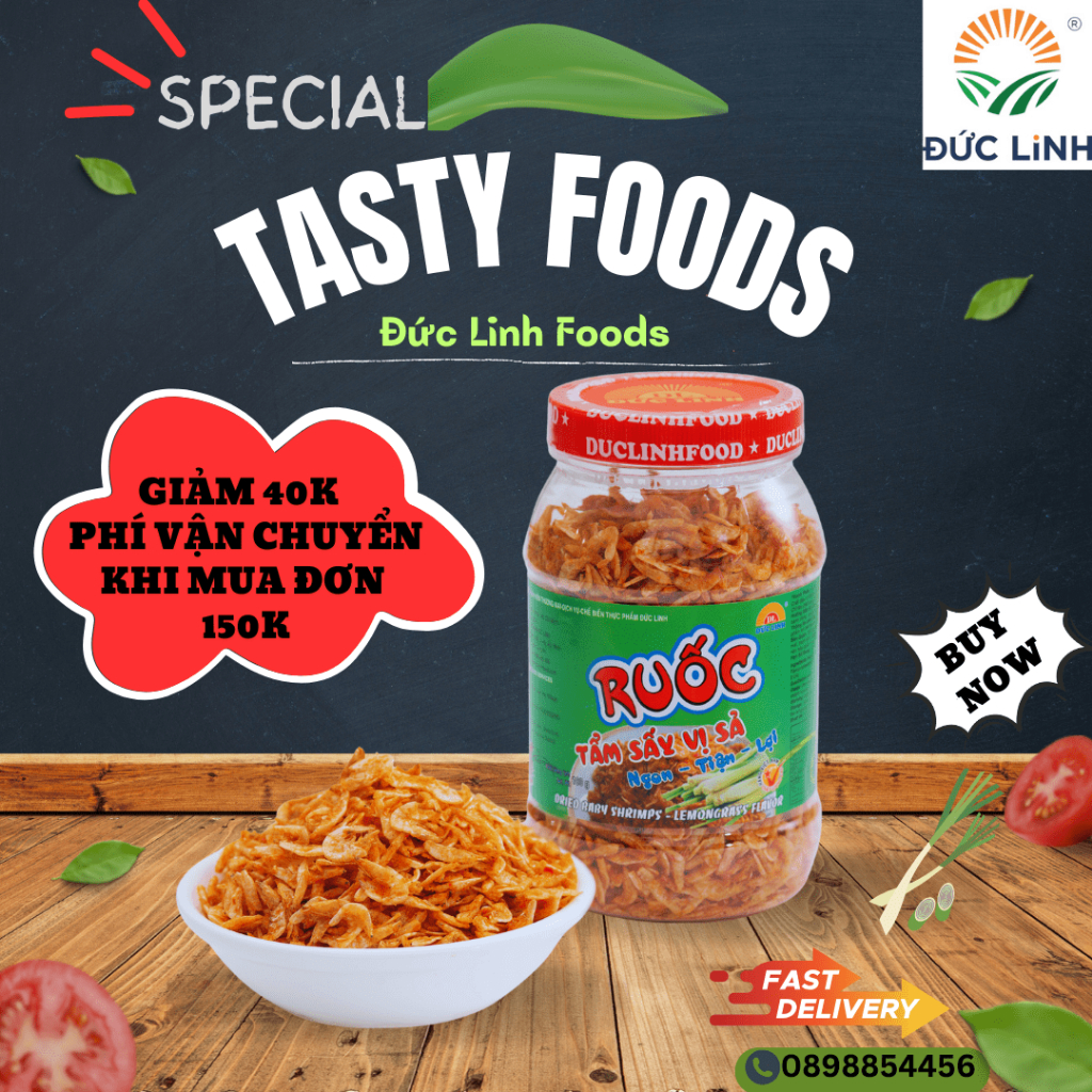 Ruốc Sấy (Tép Sấy) Tẩm Vị Sả hũ 100g