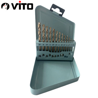Bộ 13 Mũi Khoan Sắt, Thép, Inox Chất Liệu HSS CO Phủ Cobalt 5% Chân Tròn VITO