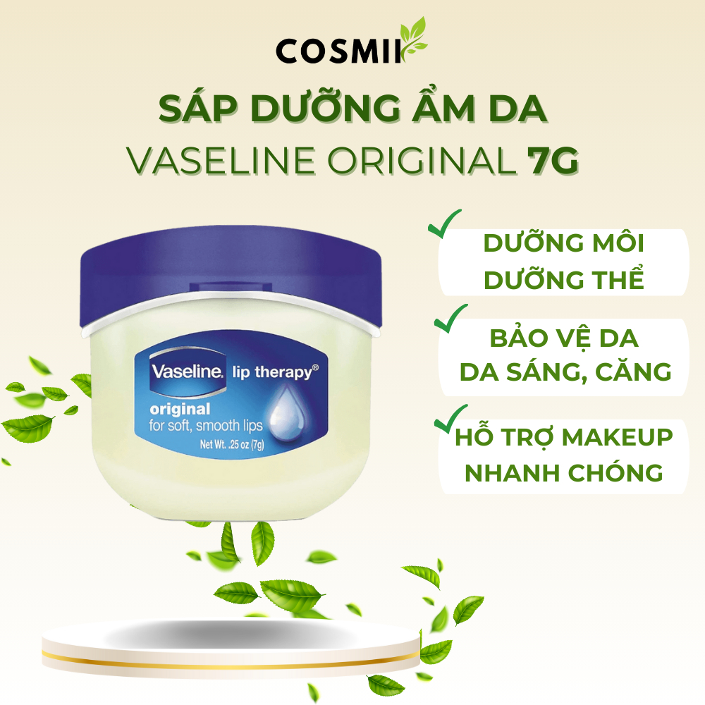 Sáp dưỡng ẩm Vaseline Original cải thiện tình trạng da khô rát, nứt nẻ, giảm bong tróc da - Hũ 49g
