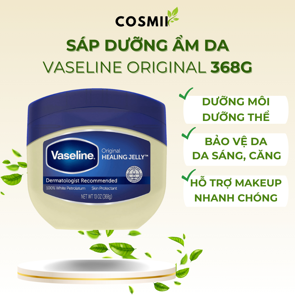 Sáp dưỡng ẩm Vaseline Original cải thiện tình trạng da khô rát, nứt nẻ, giảm bong tróc da - Hũ 49g