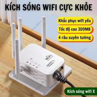 Củ kích sóng wifi 4 râu siêu xuyên tường, tốc độ cao. Xóa bỏ mọi điểm sóng yếu tại các góc, nhà bếp, tầng cao