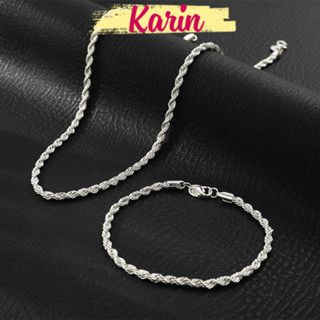 Combo Vòng Tay Và Dây Chuyền Nam Xoắn Trơn HipHop Thời Trang Nam Karin Accessories Màu Bạc Đồng Đẹp