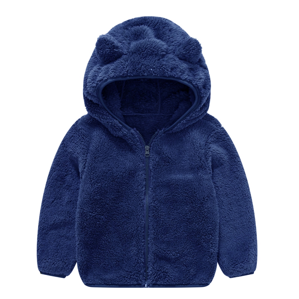 Áo khoác lông cừu bé trai bé gái Habi Fashion mũ tai gấu size từ 10-55kg