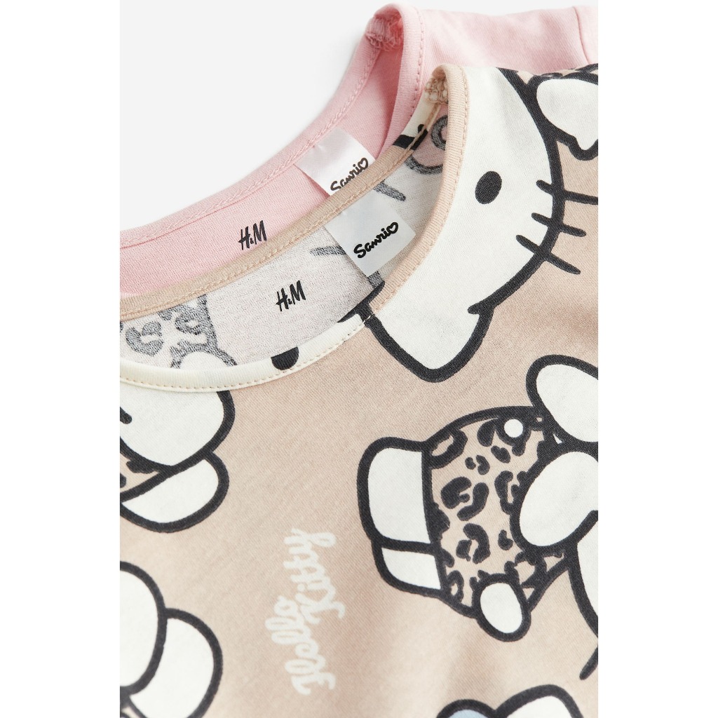 Set 2 áo dài tay hồng Hello Kitty 1172234002 HM H&M_hàng chính hãng authentic