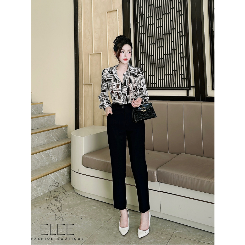 Quần dài nữ vải Vitex, Quần tây dáng quần baggy tôn hông, tôn dáng