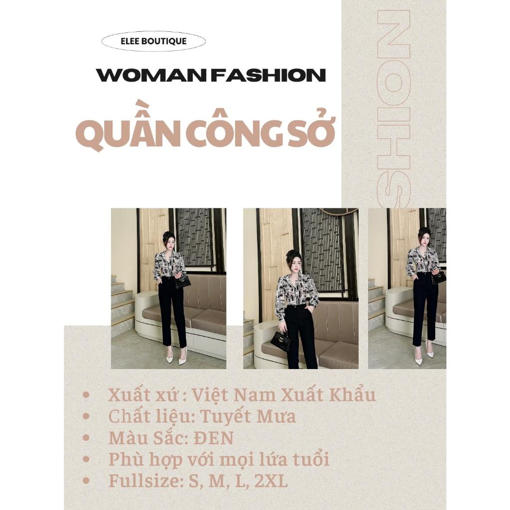 Quần dài nữ vải Vitex, Quần tây dáng quần baggy tôn hông, tôn dáng