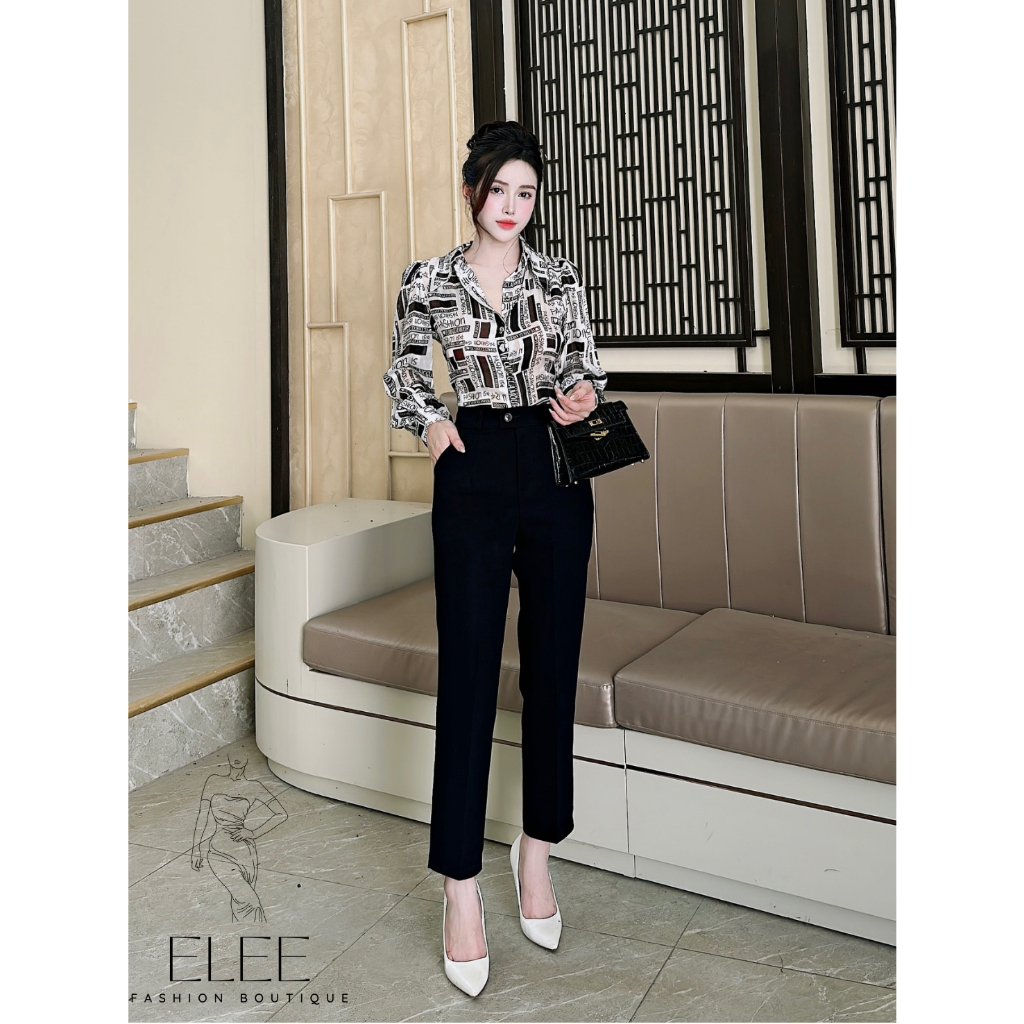 Quần dài nữ vải Vitex, Quần tây dáng quần baggy tôn hông, tôn dáng