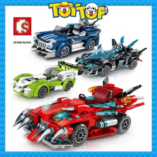 [Một mẫu lẻ] Đồ chơi lắp ráp ô tô ghép siêu xe hơi oto đua độ famous car siêu ngầu xếp hình Sembo 607033 - 607036