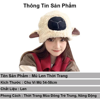 Mũ lông cừu thời trang siêu ấm