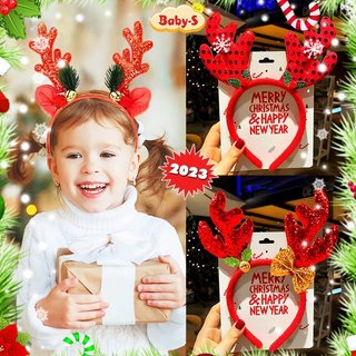 Băng đô Giáng sinh sừng tuần lộc đính sequin lấp lánh Baby-S, Cài tóc Noel phù hợp cho mọi lứa tuổi – SNOEL015