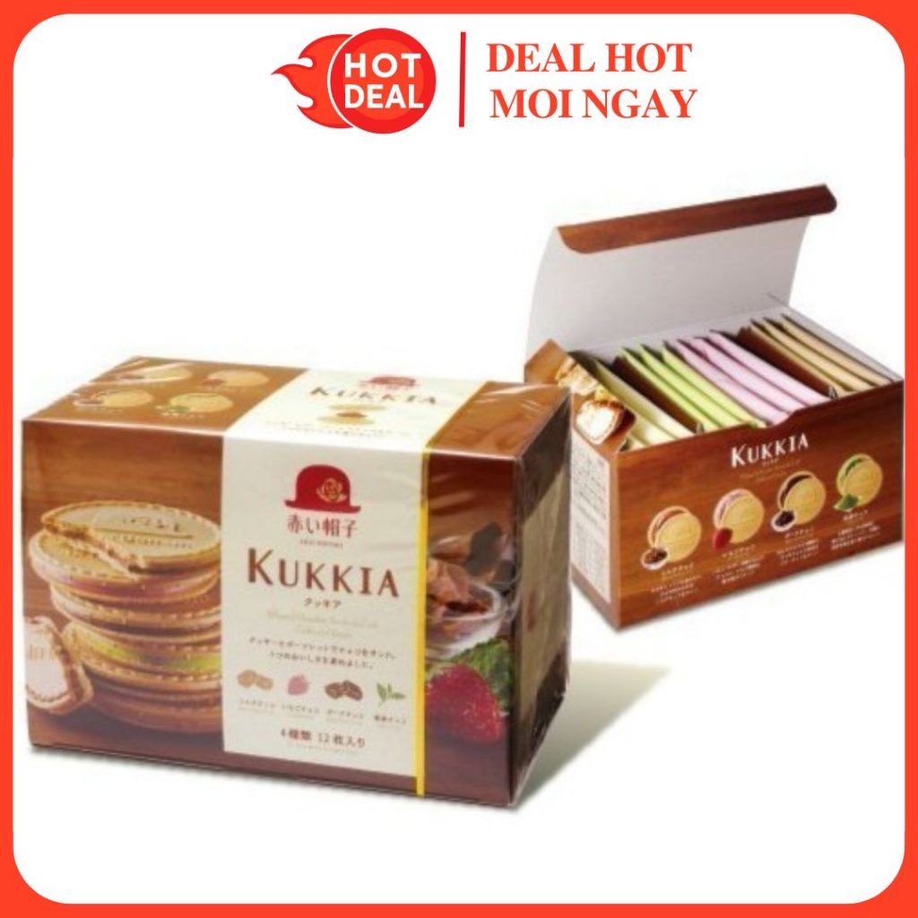 Bánh Quy Nhân Kem Akai Boshi Kukkia Nội Địa Nhật