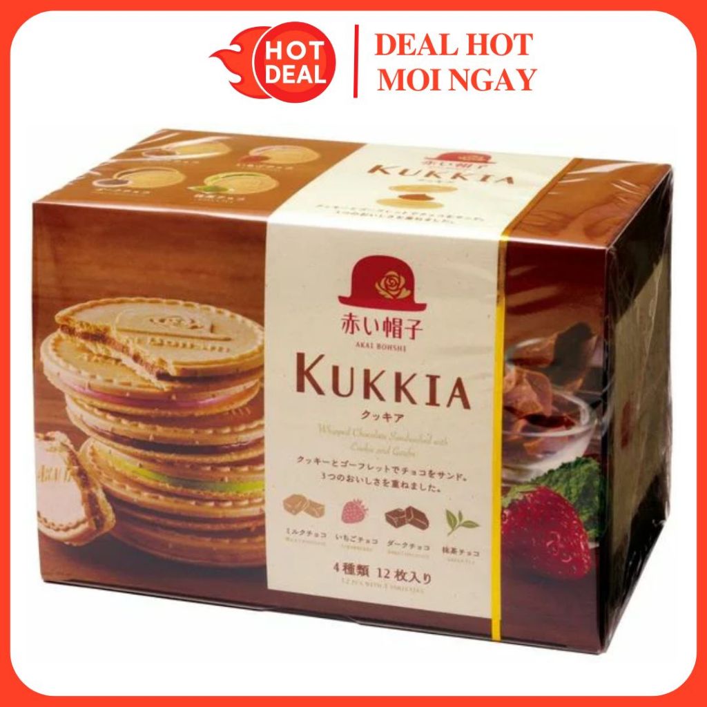 Bánh Quy Nhân Kem Akai Boshi Kukkia Nội Địa Nhật