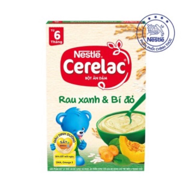 Date 2024 Bột ăn dặm Nestle Cerelac rau xanh bí đỏ- có ship hoả tốc HCM