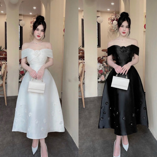 Váy Thiết Kế Trễ Vai Đính Hoa Dự Tiệc Sang Trọng Size S M L V496 AĐ BOUTIQUE
