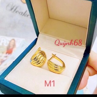  bông tai nữ mạ vàng kiểu mo khoá bấm dễ đeo dành cho các bà các mẹ quỳnh68 