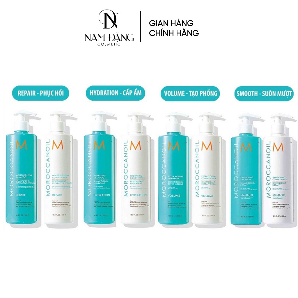 Bộ Dầu Gội & Xả Moroccanoil Moisture Repair, Hydrating, Extra Volume, Smoothing 500ml