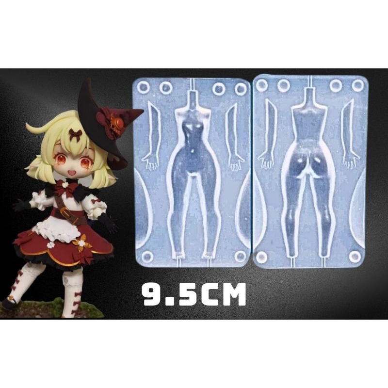 Khuôn Silicone Tạo Hình Búp Bê Resin Fondant Claydoll Figure Chibi Girl