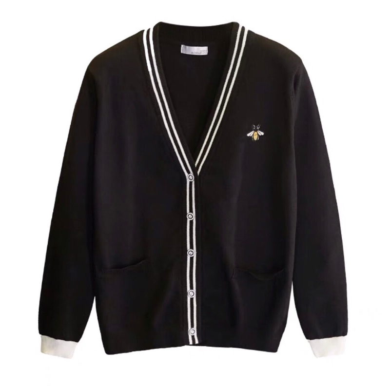 Áo khoác len nam nữ cardigan cao cấp dài tay hình con ong len mịn không xù hàng chuẩn bao chất ❤️