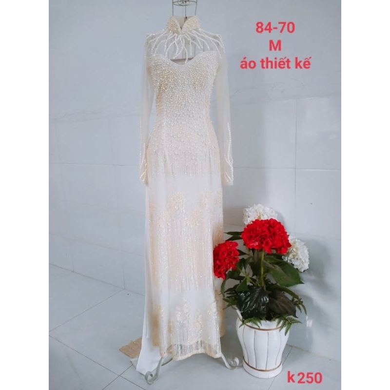 Áo dài cô dâu thiết kế._2hand_230901