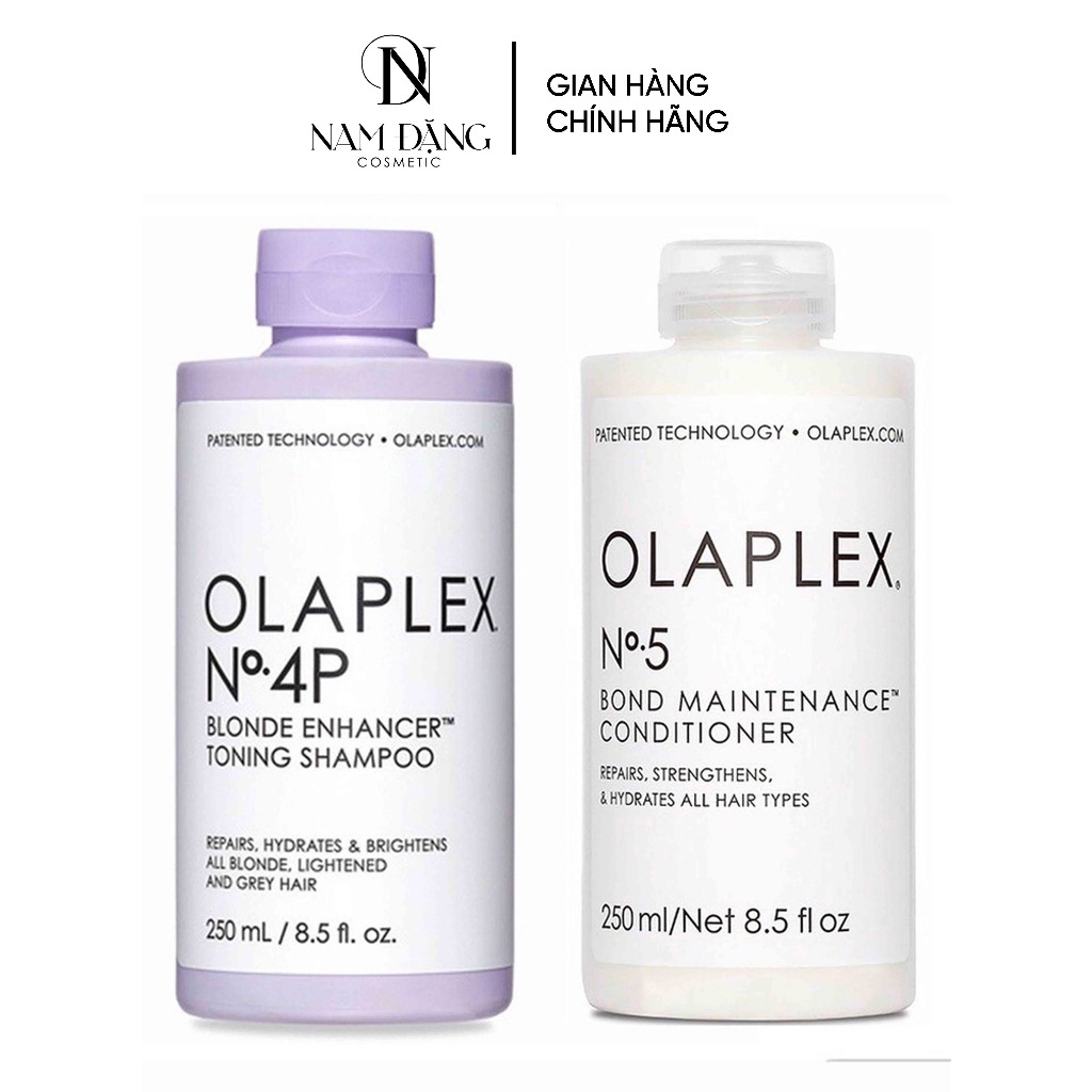 Combo dầu gội tím khử vàng Olaplex NO.4P + dầu xả Olaplex NO5 250ML