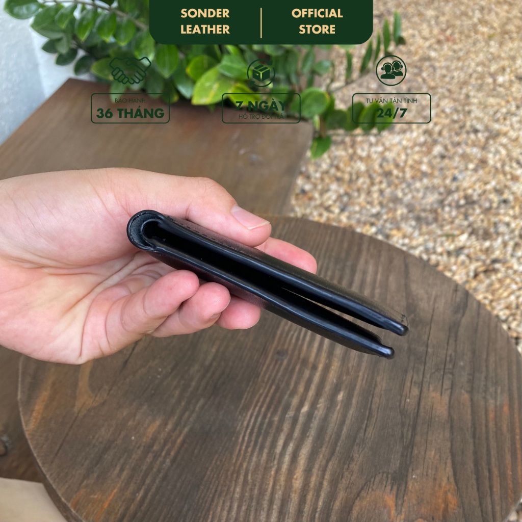 Ví nam da bò thật Ryan Ví da nam mini nhỏ gọn, bóp nam cao cấp nhỏ gọn chất da bò láng mịn thương hiệu Sonder Leather