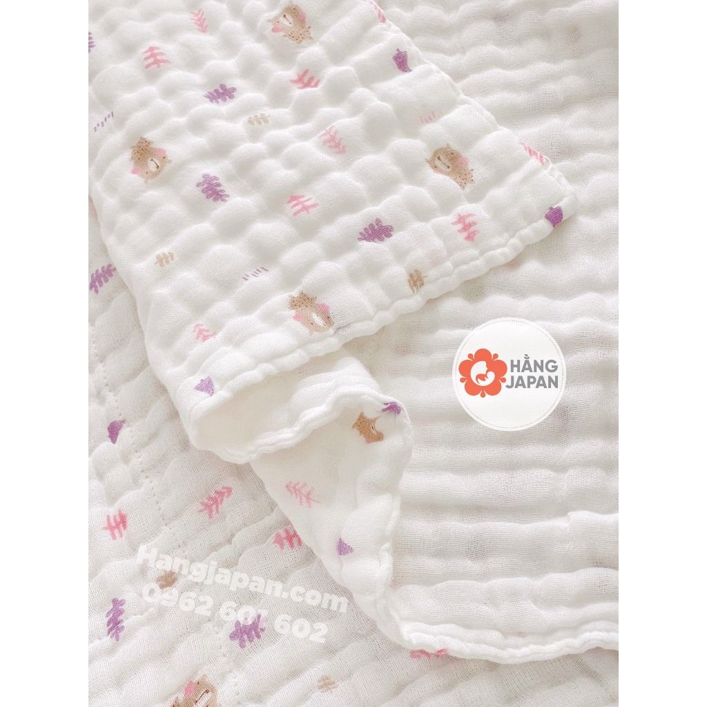 Khăn đa năng NOUS Muslin 6 lớp siêu mềm mịn nhiều họa tiết Hàng Chính Hãng