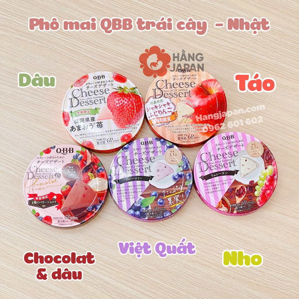 Phô mai QBB Nhật Bản hộp 6 miếng giàu canxi dành cho bé ăn dặm
