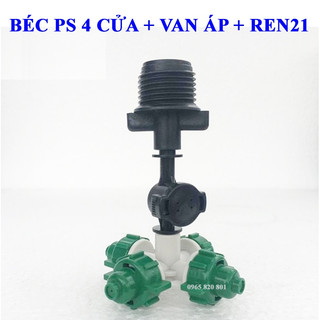 Béc phun sương 4 hướng chân ren 21 có van áp chống nhỏ giọt