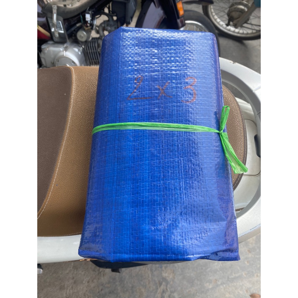 Bạt Xanh Vàng - Che Nắng Che Mưa Đa Dụng Đã Được May Viền Và Đóng Khuy