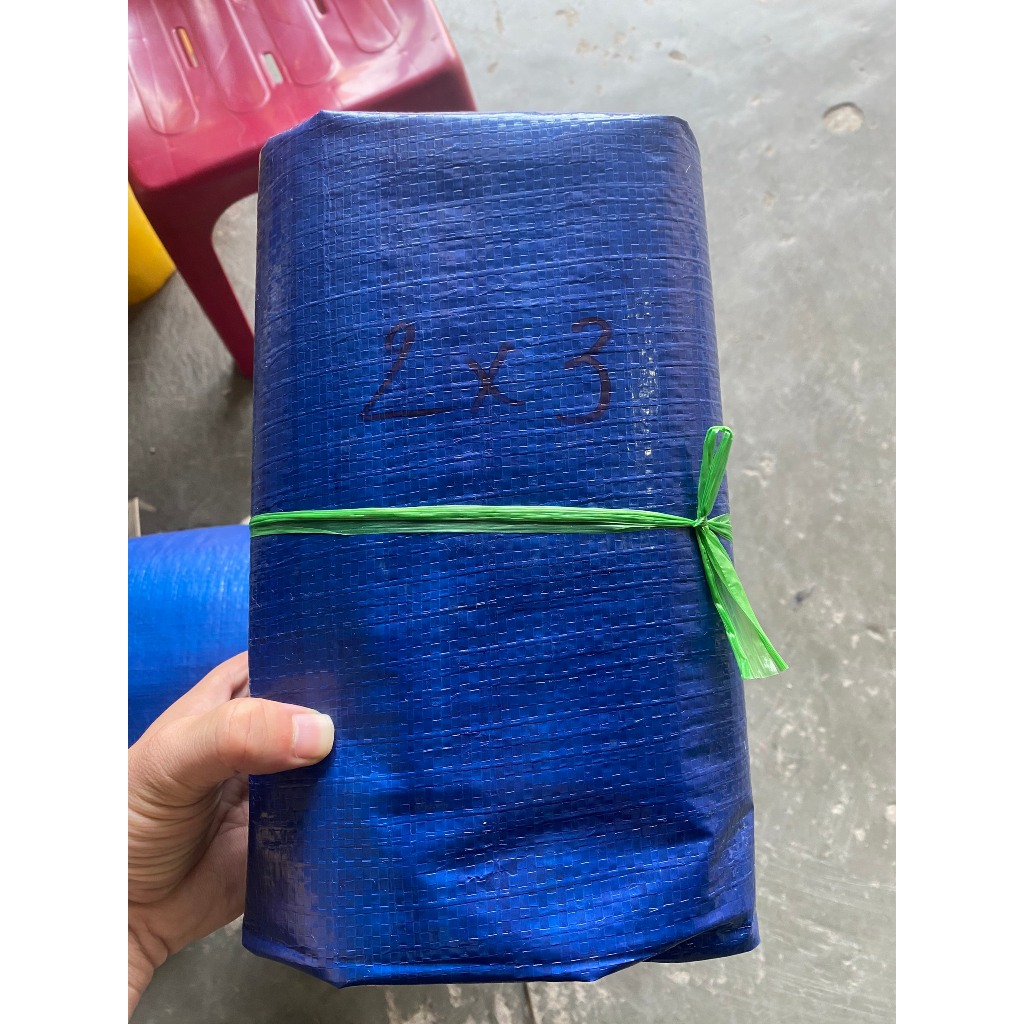 Bạt Xanh Vàng - Che Nắng Che Mưa Đa Dụng Đã Được May Viền Và Đóng Khuy