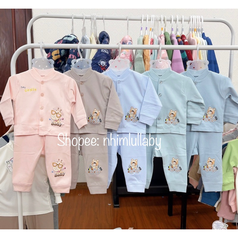 Bộ sơ sinh cài giữa nỉ Nou Baby (nb-12m)