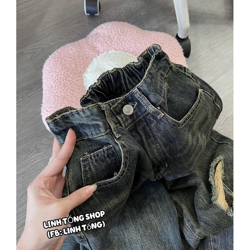 QUẦN BAGYY LƯNG THUN RÁCH - HVNXK QC XỊN LẮM Ạ