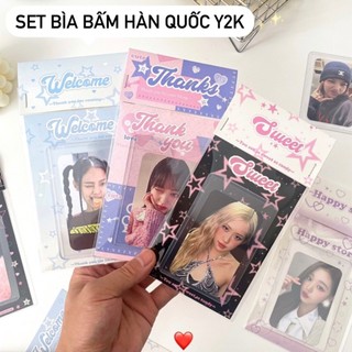 SET ĐẦU BẤM+ BÌA GÓI HÀNG PHONG CÁCH Y2K VÀ HÀN QUÓC PACK CARD