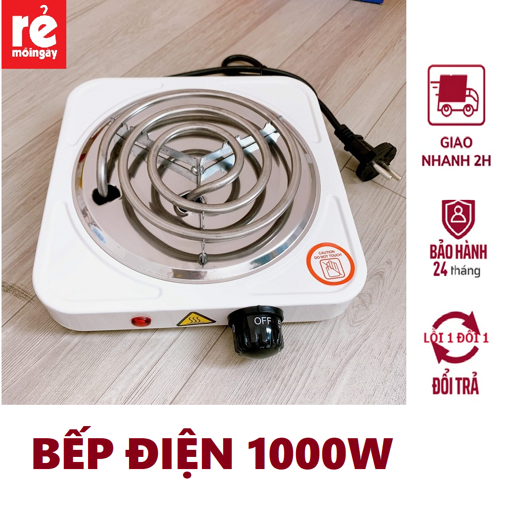 Bếp Điện Mini 1000W Không Kén Nồi , Bếp Điện Mini Pha Cafe, Trà, Nấu Nước, Hơ Lá Trầu - BẢO HÀNH 1 ĐỔI 1